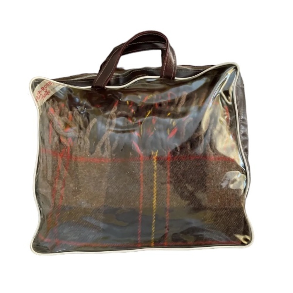 Vintage FARIBO Fluff Loomed Wool Blanket Pak A Robe Carry Case 52x54 PLUS Fringe